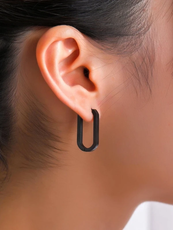 Kolczyki Black Hoop