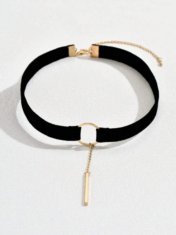 Choker Suede Pendant