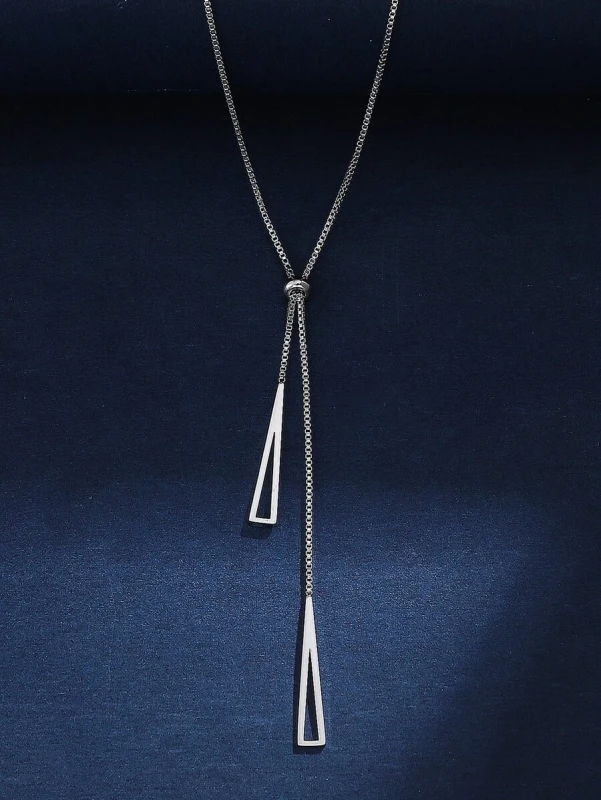 Naszyjnik krawatka Silver Triangles