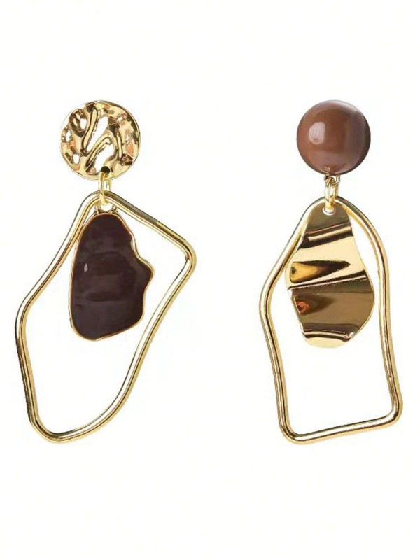 Kolczyki Golden Resin