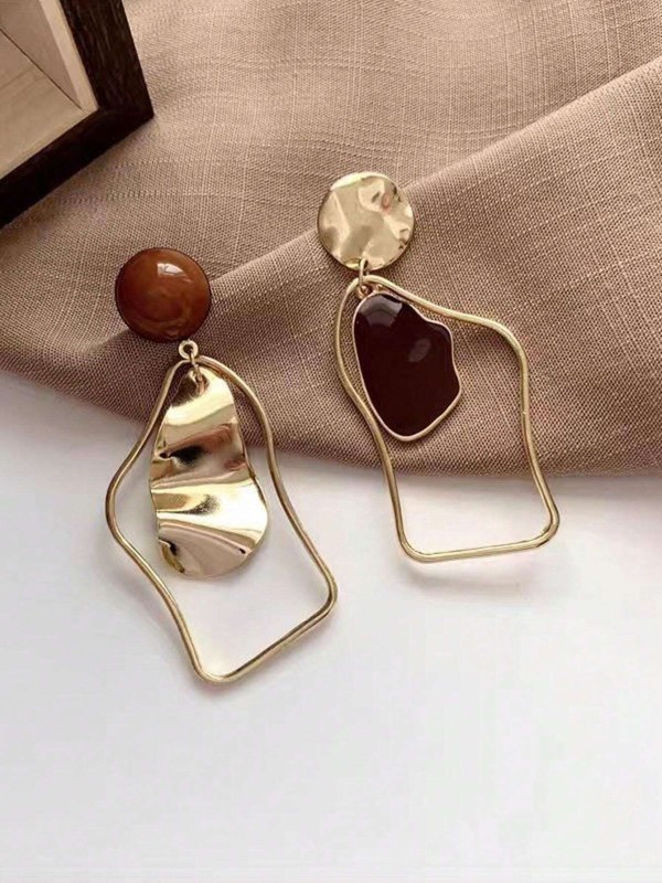Kolczyki Golden Resin