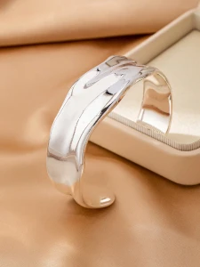 Bransoletka Silver Wave szeroka srebrna