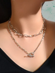 Naszyjnik Silver Chain podwójny srebrny