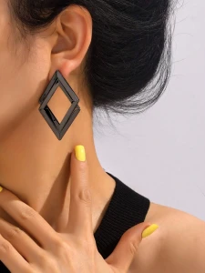 Kolczyki Black Diamond geometryczne czarne