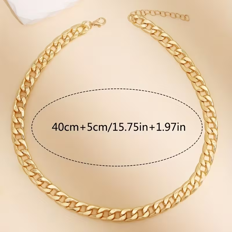 Naszyjnik Bold Link złoty o grubym splocie łańcuchowym, długość 40 cm z regulacją (5).webp