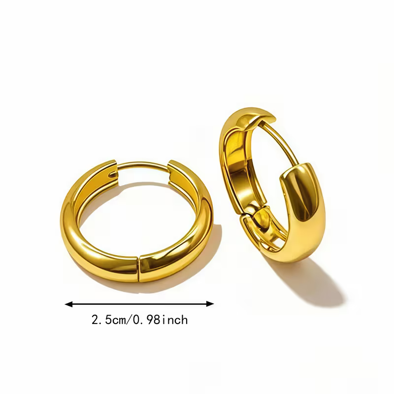 Kolczyki Solene Hoop złote koła damskie o średnicy 2,5 cm (6).webp
