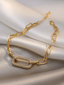 Bransoletka złota Crystal Rectangle