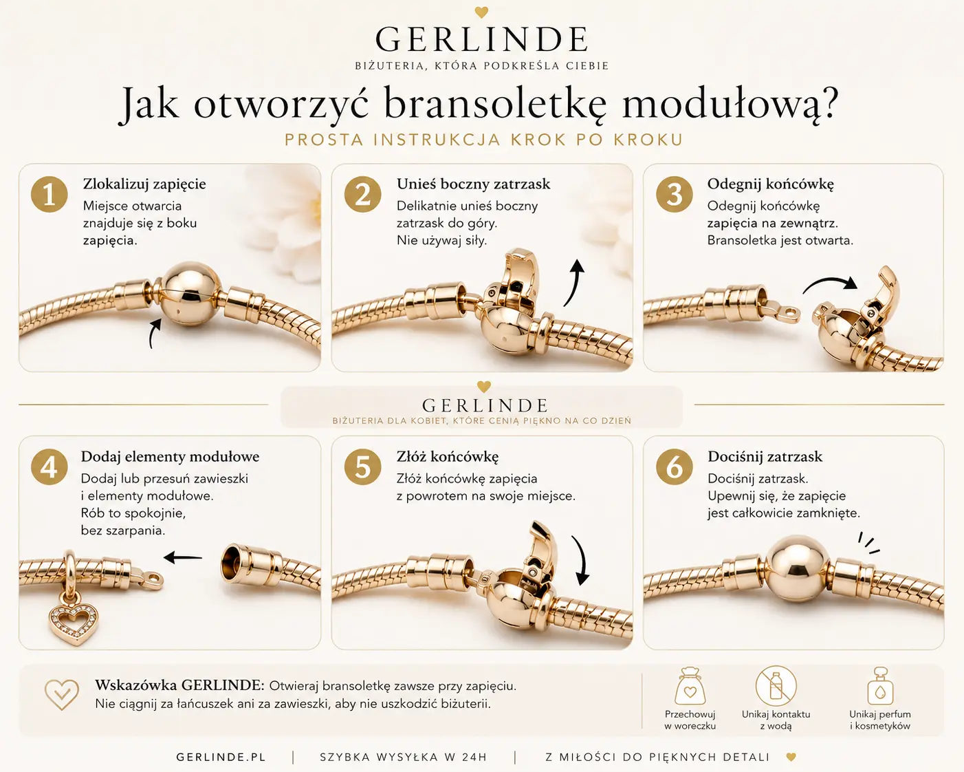 jak otworzyć bransoletkę modułową